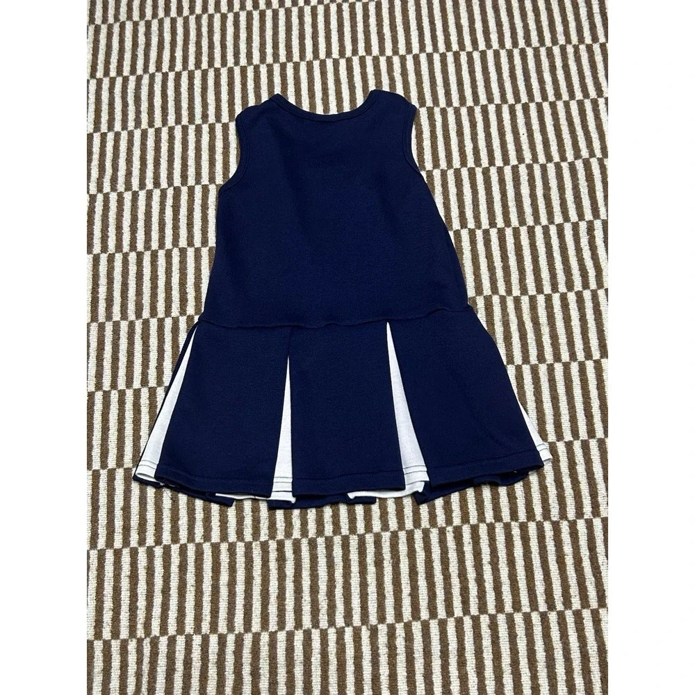 Vintage Y2K Dallas Cowboys Girls Cheerleader Dress Brandon USA Made Kids Navy